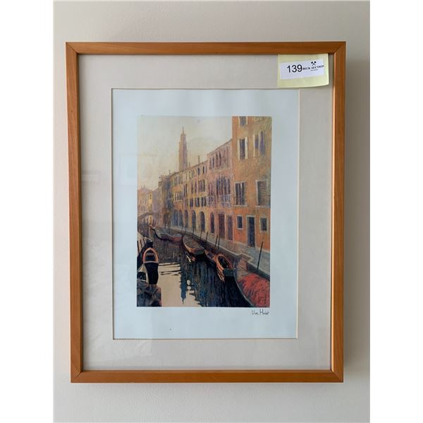 Uwe Hebst Framed Print of Venetian Canal Dimensions: 16.75" x 21