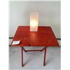 Image 1 : Vintage Red Folding Stool and Glass Lamp