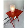 Image 2 : Vintage Red Folding Stool and Glass Lamp
