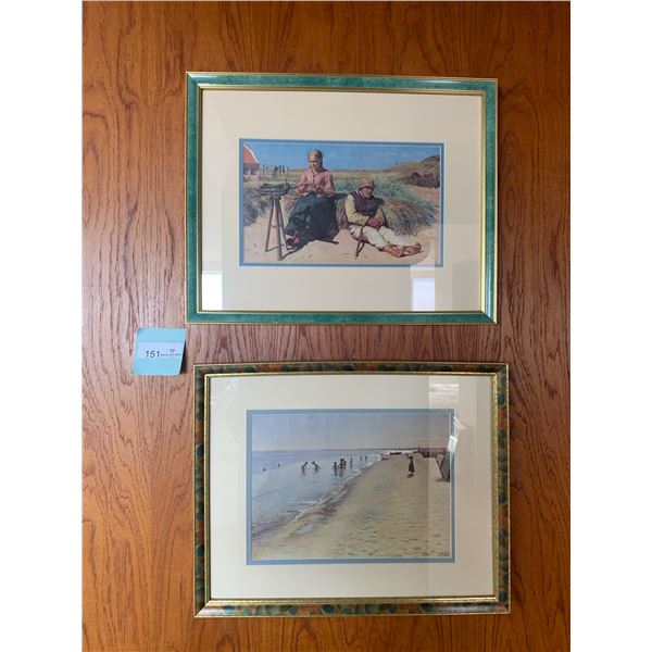 "Figures In a Landscape" and "Summer Day at the South Beach of Skagen" - Framed Prints