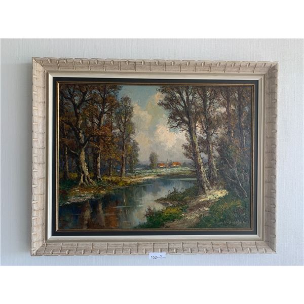 "Landschaft Am Waldesrand" - Original Oil On Canvas Painting by V. W. Grechow