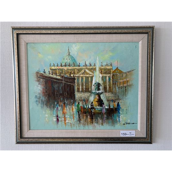 Garcia Original Oil On Canvas Painting of St. Peter's Basilica