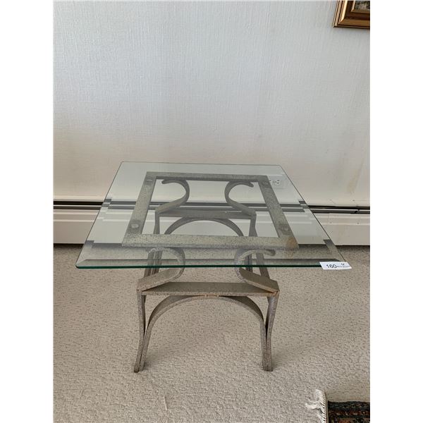 Glass-Top Side Table