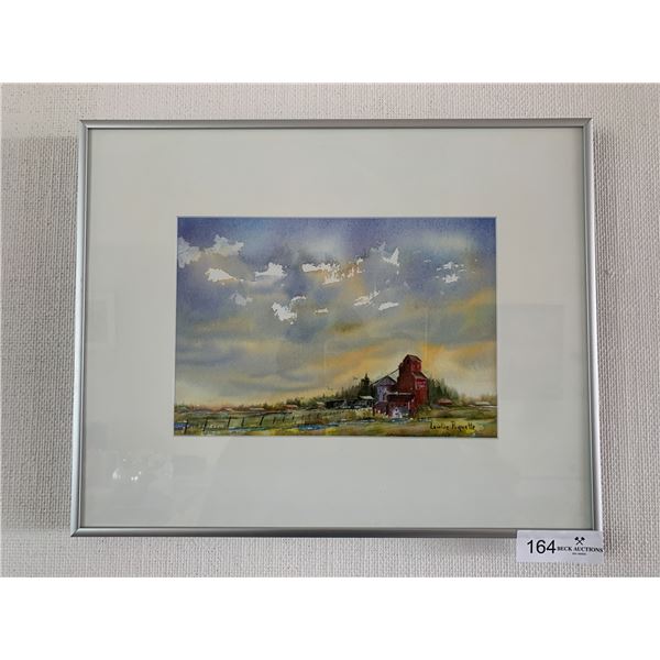 Louise Piquette "Saskatchewan Elevator" - Original Watercolour Painting Dimensions:16.5" x 13.25"
