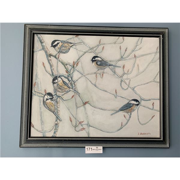 Framed Painting of Birds - Original Artwork By. J Berthelette