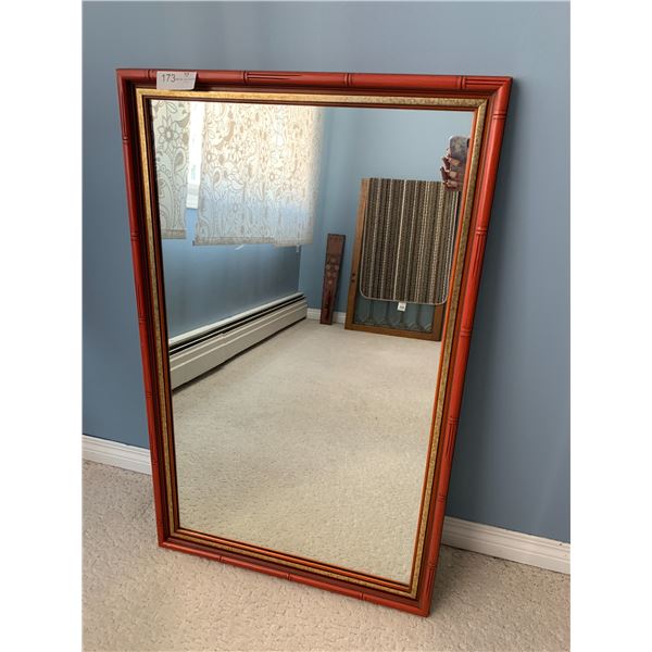 Red & Gold Accent Wall Mirror