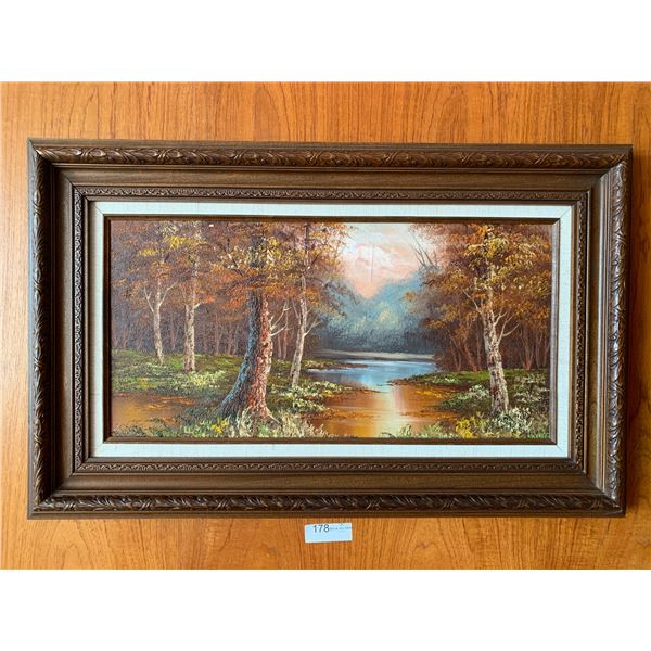Original Oil On Canvas Painting of Autumn Forest Scenery