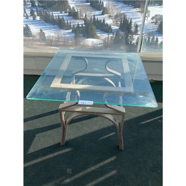 GlassTop Side Table Beck Auctions Inc.
