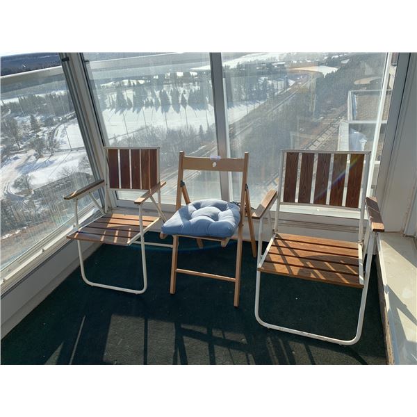 3 x Wooden Outdoor Chairs