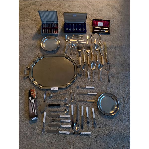 Large Collection of Silverplate and Stainless Steel