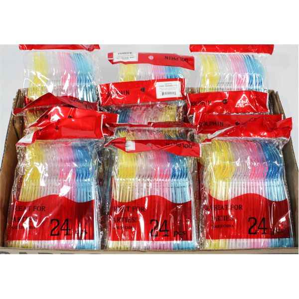 ASSORTED MULTICOLORED DISPOSABLE SPOONS