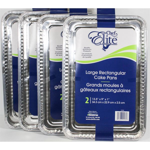 8 CHEF ELITE LARGE RECTANGULAR CAKE PANS