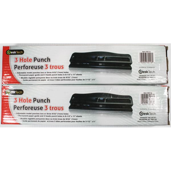 2 DESK TECH 3 HOLE PUNCHES