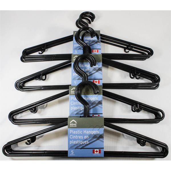 20 HOME ESSENTIALS PLASTIC CLOTHES HANGERS