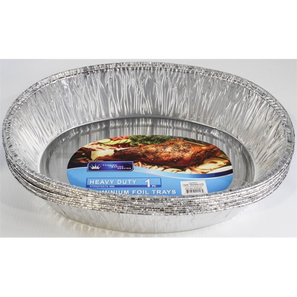 4 HEAVY DUTY ALUMINUM ROASTING PANS 37CM X 27 X 7CM