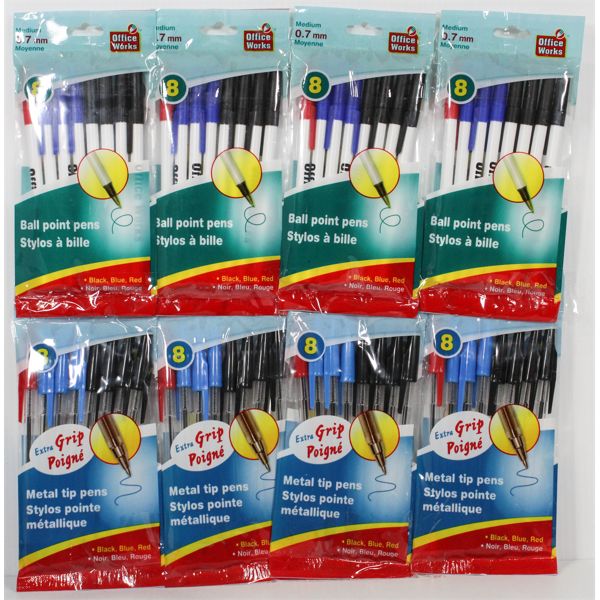 64 OFFICE WORKS BALL POINT PENS