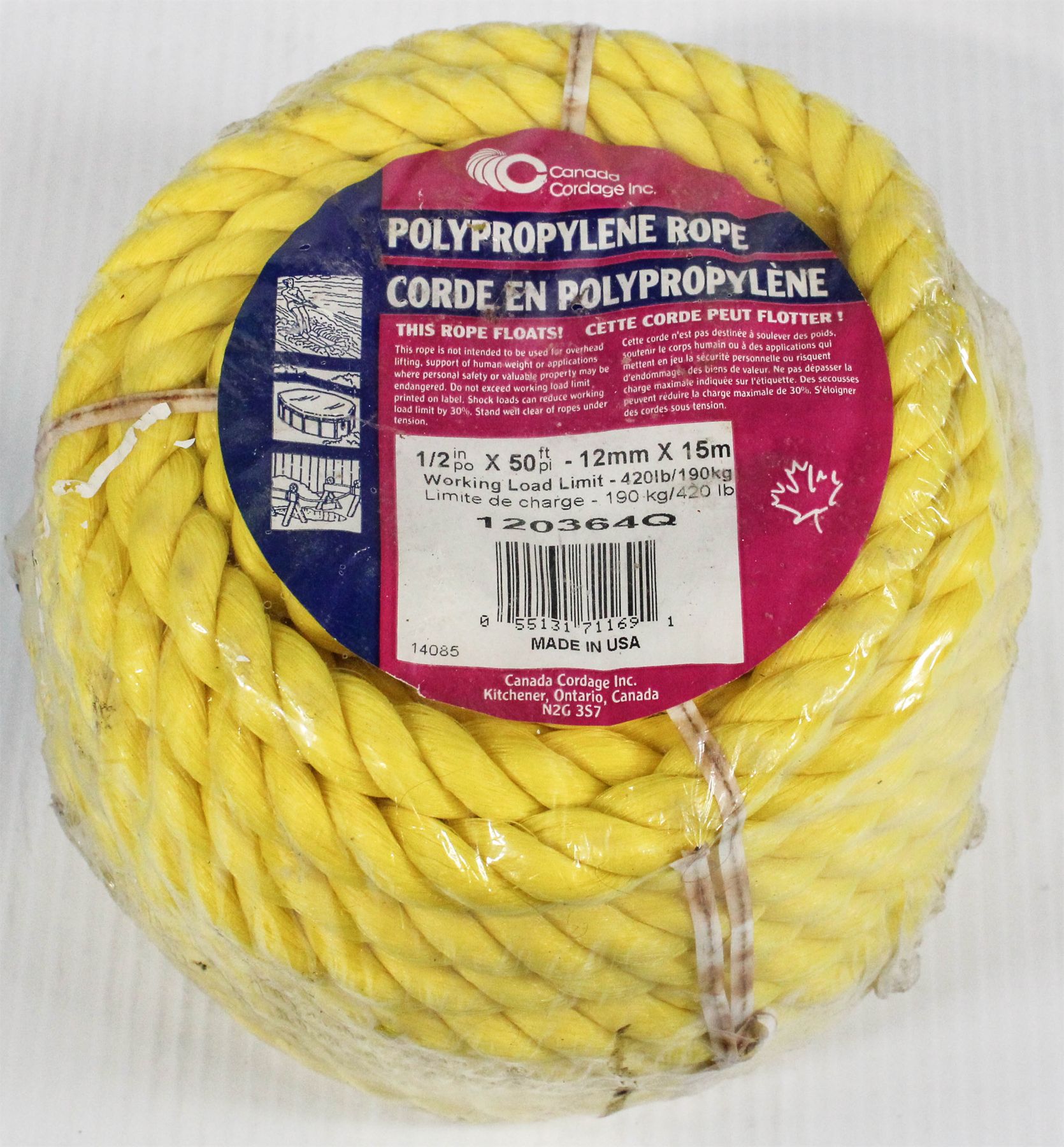 50' POLYPROPYLENE ROPE - 1.2