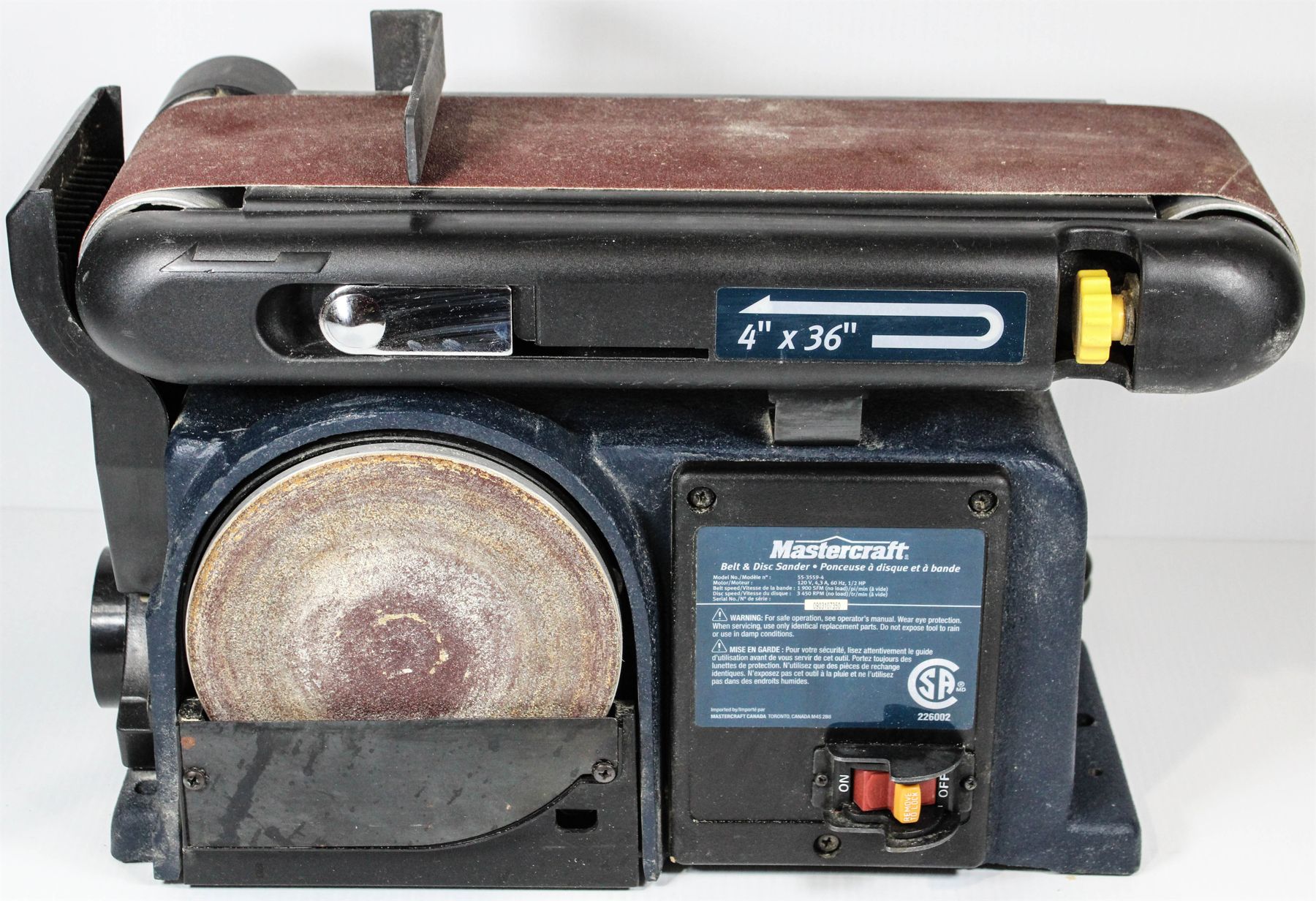 MASTERCRAFT BELT AND DISC SANDER