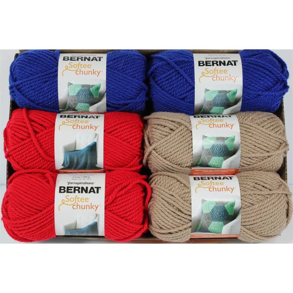 6 SKEINS YARNSPIRATIONS BERNAT SOFTEE CHUNKY YARN