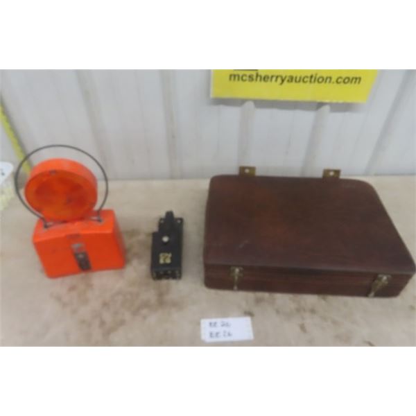 CN Briefcase, Leather Holder, Warning Beacon 