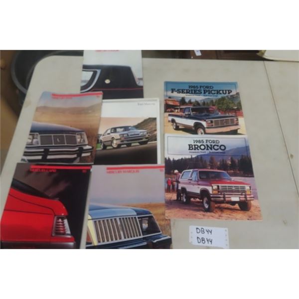 Lot of (7) 1985 Ford Car + Truck Brochures