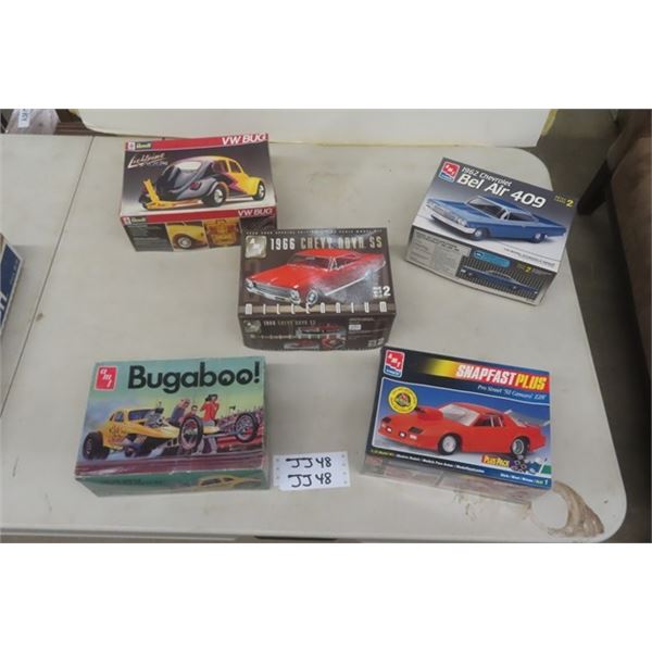 5 Model Kits: '92 Camaro- Sealed, '66 Nova, Buga Boo, VW Hot Rod, '62 Belair- 1:25 Scale