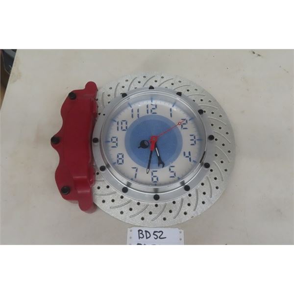 Plastic Clock That Looks Like Brake Rotor + Caliper 13"×14"