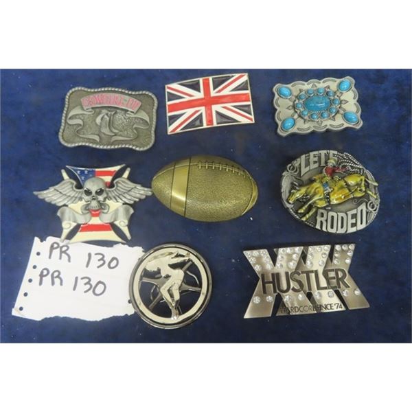 8 New Belt Buckles - Football, Cowboy / Cowgirl, Hustler, Plus More 