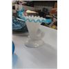 Image 7 : Carnival Glass Bowl, Fenton Vase, Wedgewood Dish + Other Colored Glass
