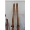 Image 2 : 2 Pairs of Wooden Skis - 48" + 79"  & Curling Broom