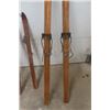 Image 3 : 2 Pairs of Wooden Skis - 48" + 79"  & Curling Broom