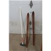 Image 4 : 2 Pairs of Wooden Skis - 48" + 79"  & Curling Broom