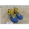 Image 1 : Pair of NIKE Id ' M Williams' Sz 11.5 High Top Blue + Gold Running Shoes