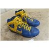 Image 2 : Pair of NIKE Id ' M Williams' Sz 11.5 High Top Blue + Gold Running Shoes
