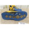 Image 5 : Pair of NIKE Id ' M Williams' Sz 11.5 High Top Blue + Gold Running Shoes