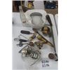 Image 1 : Enamel Bed Pan, Watches, Draw Knife, Stubby Bottle, plus more