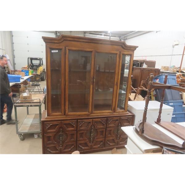 China Cabinet + Hutch 19" x 68" x 82" 