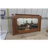 Image 1 : Antique 1/4 Cut Oak Mirror with Bevelled Glass 23" x 40" 