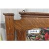 Image 2 : Antique 1/4 Cut Oak Mirror with Bevelled Glass 23" x 40" 