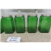 Image 2 : Amazing 7 pc Green Depression Glass Canister Set with Lids