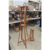 Image 1 : 2 Wooden Plant Stands - Oak? - Tallest 59" 