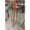 Image 4 : 2 Wooden Plant Stands - Oak? - Tallest 59" 