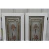 Image 2 : Pair of Glass Cabinet Doors with Floral Painted Pattern 14.5" x 44.5" 