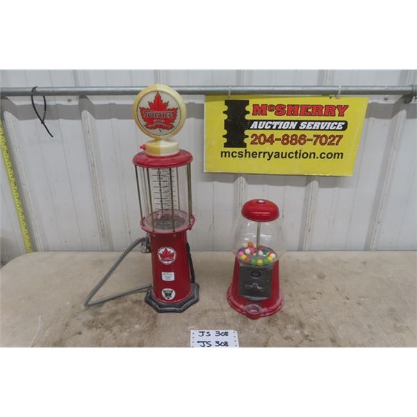 Supertest Gas Pump Liquor Dispenser, Small Gumball Machine