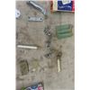 Image 8 : NEat Lot of Small Items ; Knives, Tools, Pocket Warmer, Key Chains, plus more - some Advertising Ite