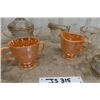 Image 3 : Fire King Lustre Ware ; Creamers, Cut Glass Covered Bowls + Pitcher