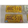 Image 2 : 3 Pairs of Manitoba License Plates - 1971, '76 + New  1976 Motorcycle Plate