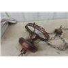 Image 2 : Hanging Copper / Brass Swag Lamp - Shade is Damaged
