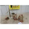 Image 1 : Set of Vintage Copper Lamps 10" Tall + Lawyer Balance Scale