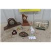 Image 1 : 7 Clocks + Ship in a Bottle - Biggest Clock Sessions 8" Tall 16 " Wide Base